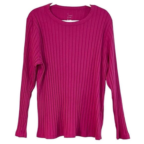 A New Day Pink Long Sleeve Crew Neck Top 2X - Picture 1 of 9